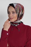 Tesettür giyim SİYAH T 13309-1 ALVİNA DESENLİ EŞARP