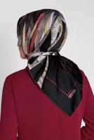 Tesettür giyim SİYAH T 13309-1 ALVİNA DESENLİ EŞARP