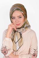 Tesettür giyim ALTIN T 13309-1 ALVİNA DESENLİ EŞARP