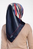 Tesettür giyim LACİVERT T 13309-1 ALVİNA DESENLİ EŞARP