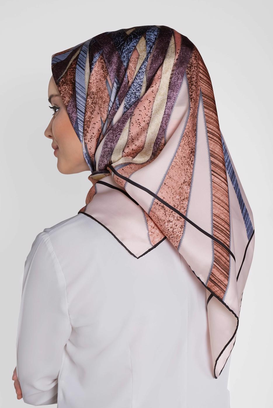 Tesettür giyim PUDRA T 13309-1 ALVİNA DESENLİ EŞARP