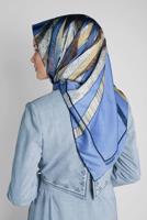 Tesettür giyim LACİVERT T 13309-1 ALVİNA DESENLİ EŞARP