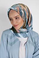 Hijab clothing BLUE T 13309-1 ALVİNA DESENLİ EŞARP
