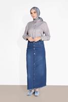 Vêtements hijab BLEU JUPE EN JEAN 2310-1
