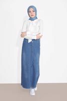 Vêtements hijab BLEU MARINE JUPE EN JEAN 2310-1