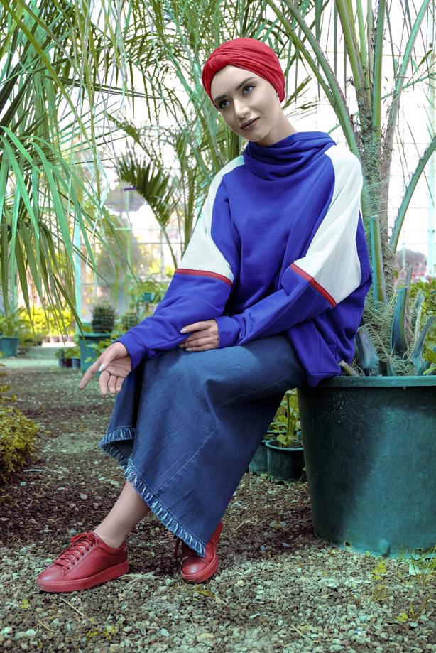 Vêtements hijab  Tasseled Hemline Snaps Denim Skirt T 2310-2  - TRENDTESETTÜR