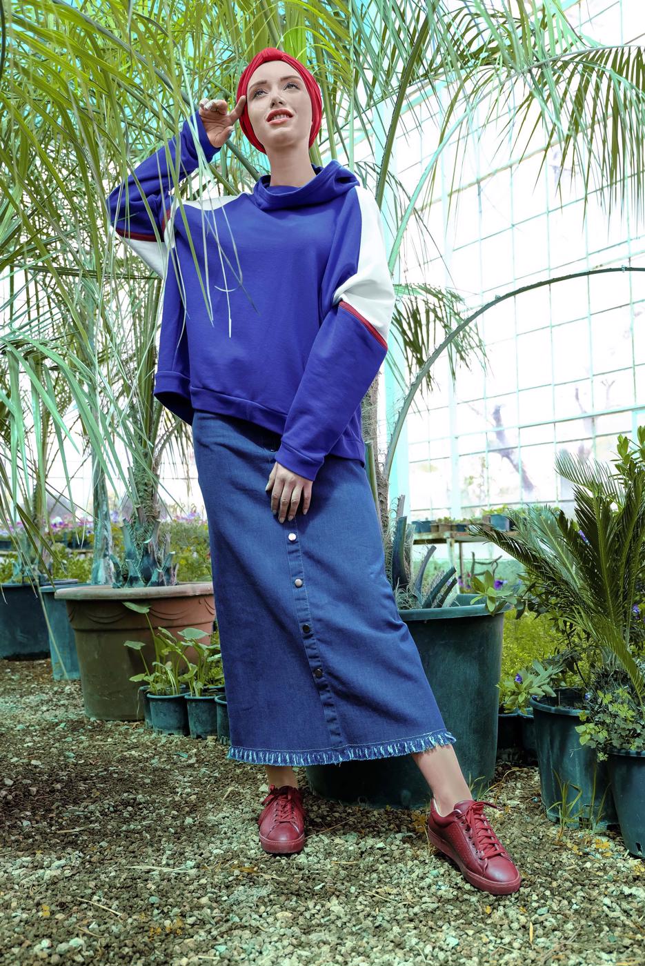 Vêtements hijab BLEU MARINE Jupe T 2310-2 