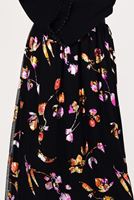 Vêtements hijab NOIR T 7315-1 Çiçek Desenli Jakarlı Etek-Zamane