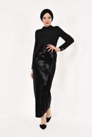 Tesettür giyim SİYAH PUL PAYETLİ UZUN ETEK 91471