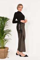 Tesettür giyim KAHVE PUL PAYETLİ UZUN ETEK 91471