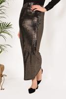 Tesettür giyim KAHVE PUL PAYETLİ UZUN ETEK 91471