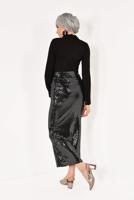 Tesettür giyim GÜMÜŞ PUL PAYETLİ UZUN ETEK 91471