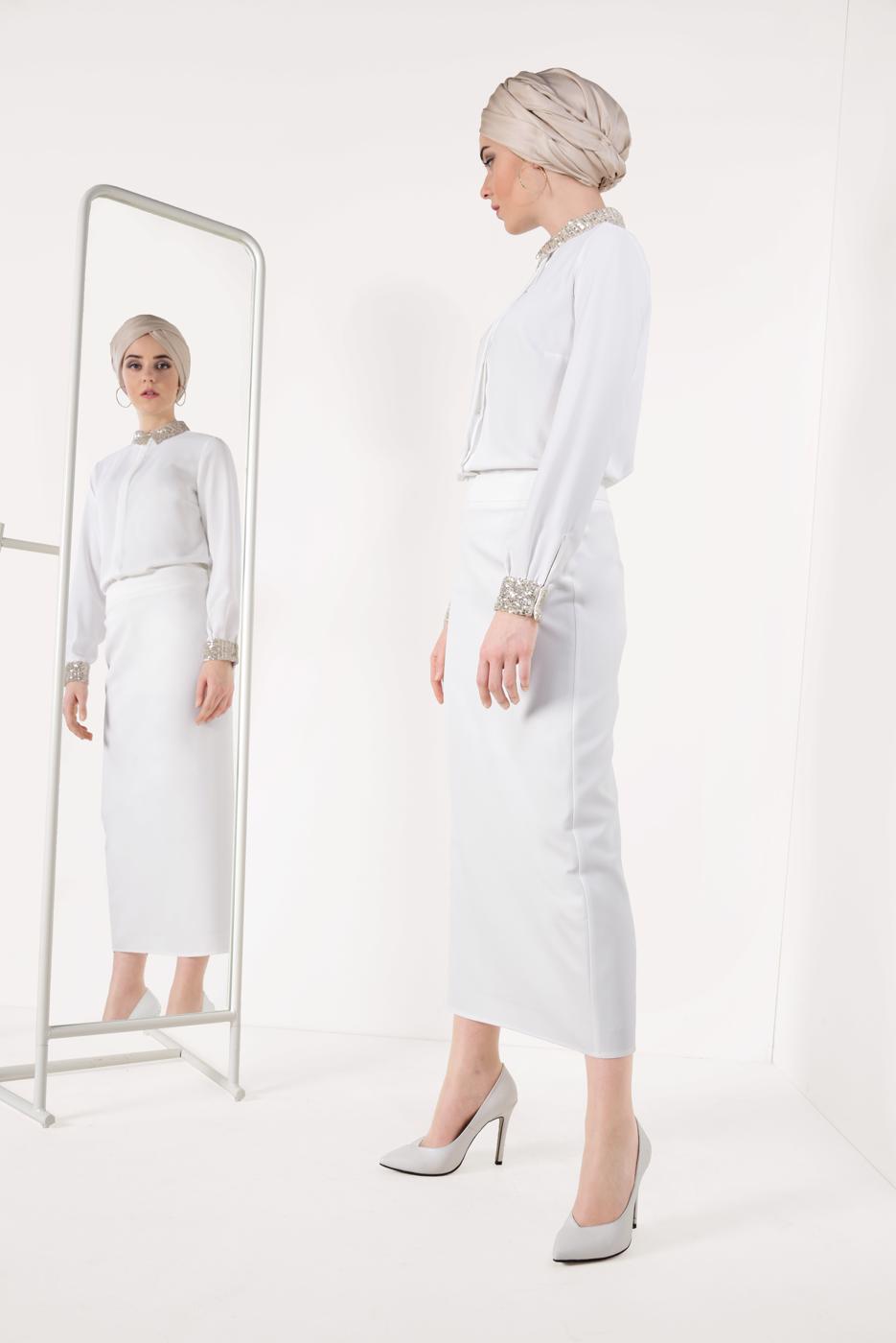 Hijab clothing WHITE T 0604 Meri Store-Etek