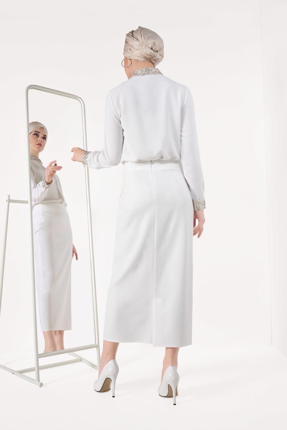 Hijab clothing WHITE T 0604 Meri Store-Etek