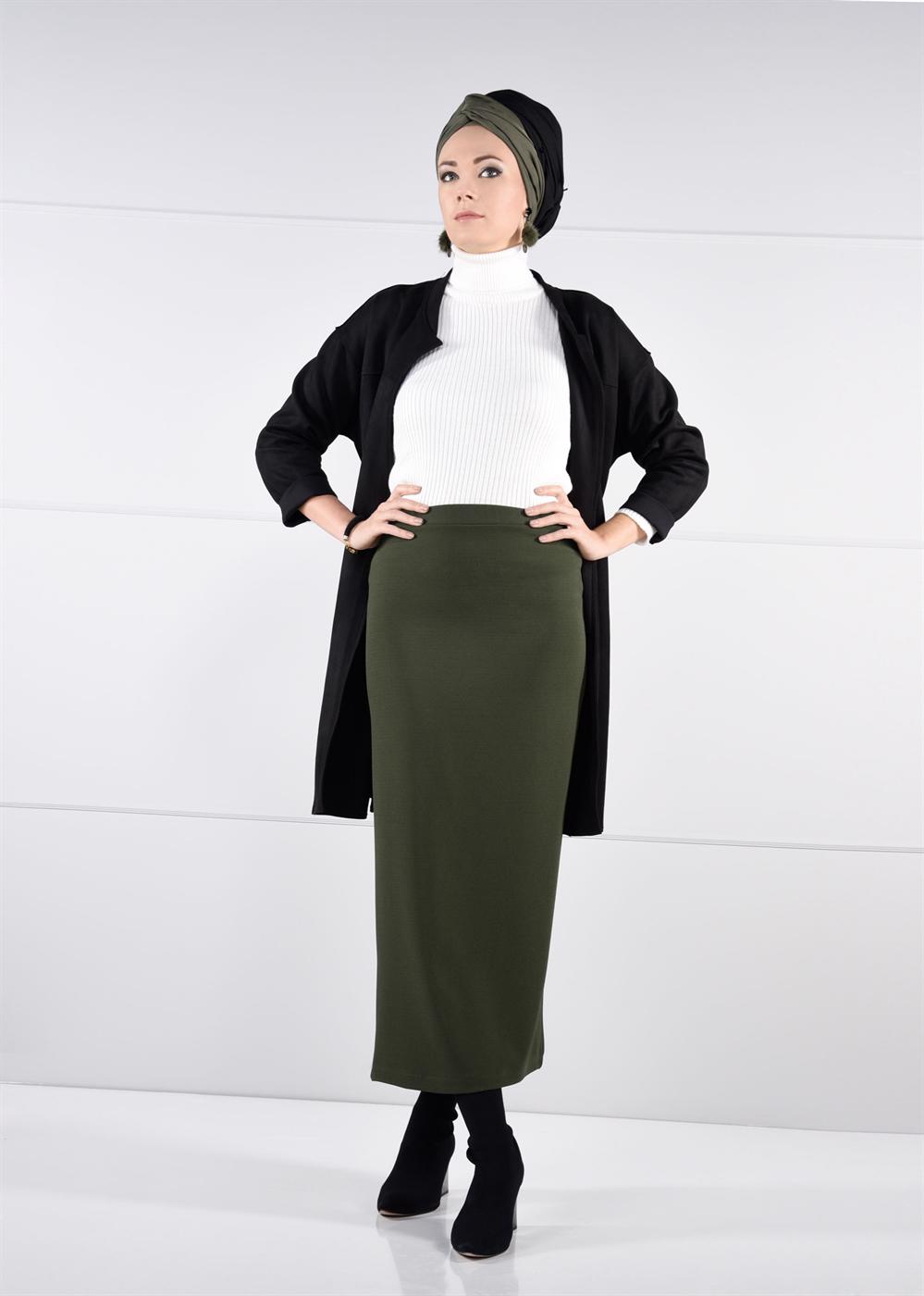 Hijab clothing KHAKI PENCIL SKIRT T 0629 