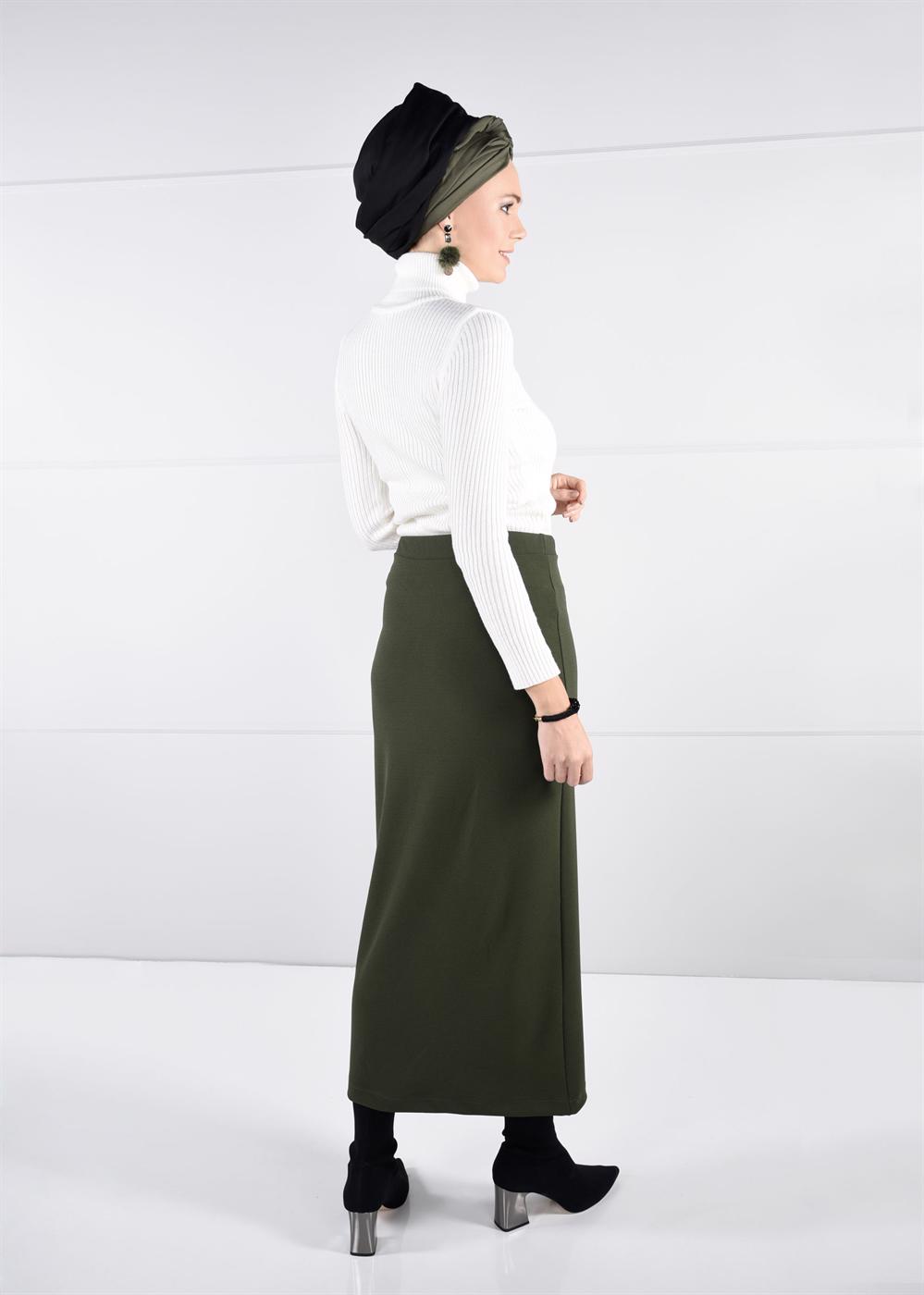 Hijab clothing KHAKI PENCIL SKIRT T 0629 