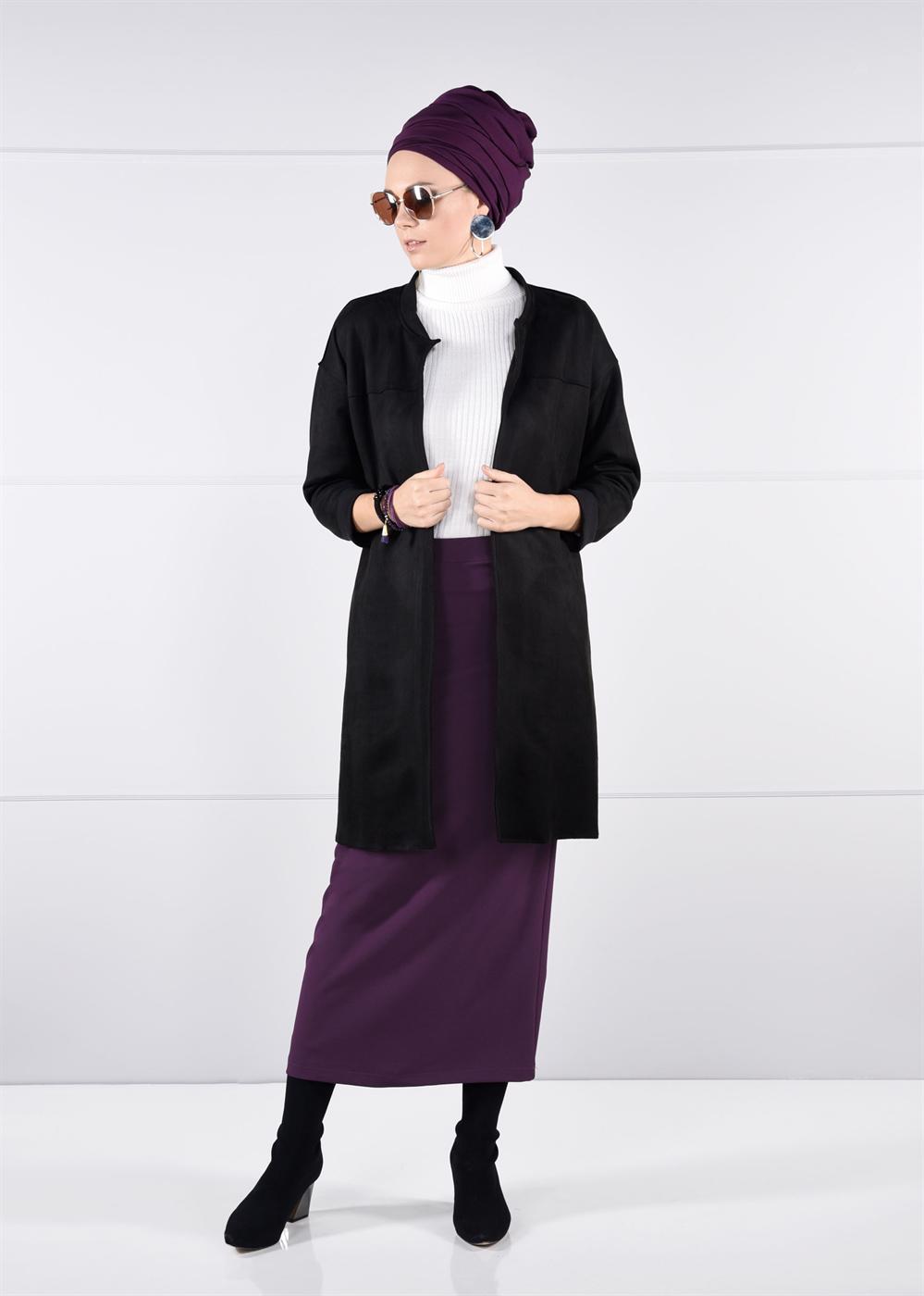 Hijab clothing PURPLE PENCIL SKIRT T 0629 