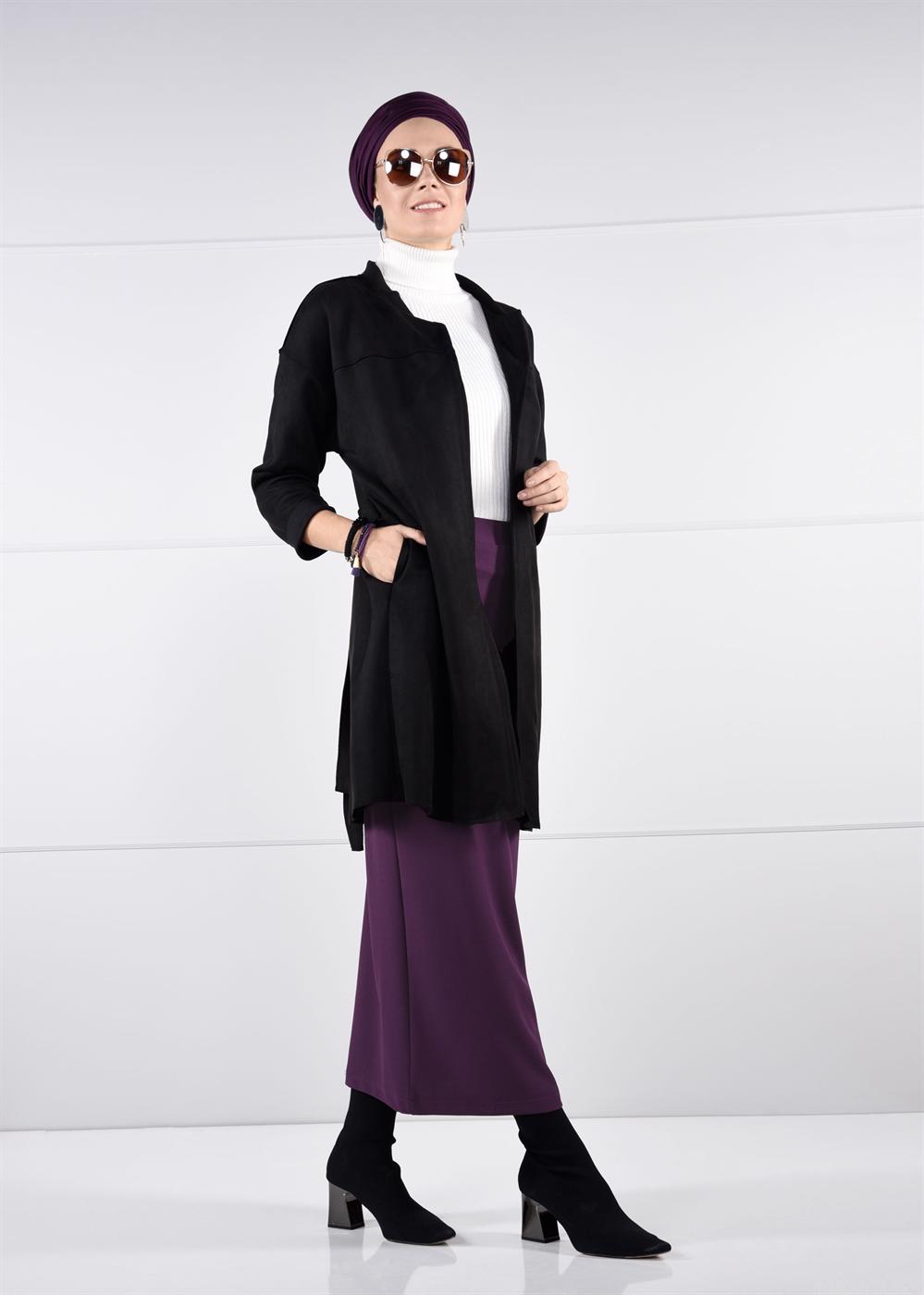 Hijab clothing PURPLE PENCIL SKIRT T 0629 