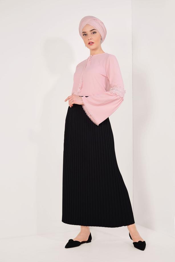Vêtements hijab  PLEATED CHIFFON SKIRT T 1539  - TRENDTESETTÜR