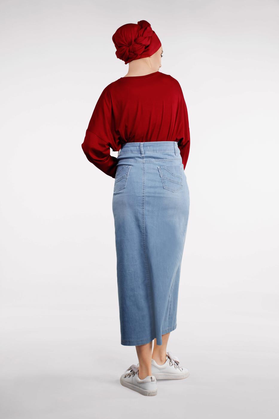 Vêtements hijab BLEU Jupe T 2032