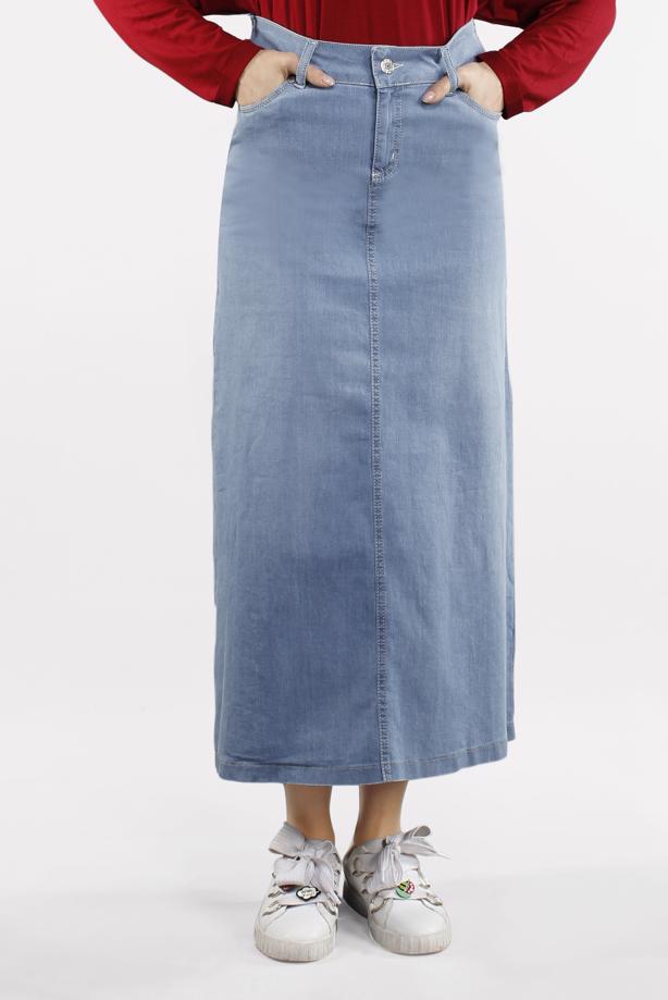 Vêtements hijab  High Waist Pocketed Denim Skirt T 2032  - TRENDTESETTÜR