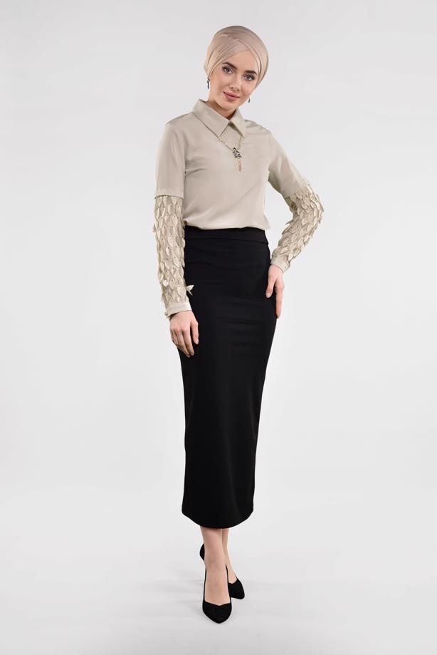 Vêtements hijab  High Waist Classic Pencil Skirt T 3912  - TRENDTESETTÜR