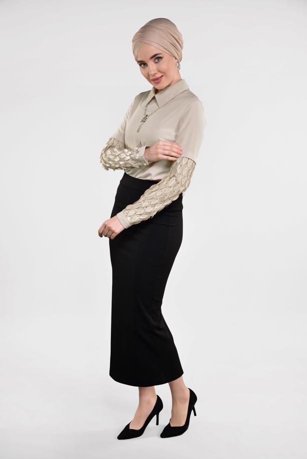 Vêtements hijab  High Waist Classic Pencil Skirt T 3912  - TRENDTESETTÜR