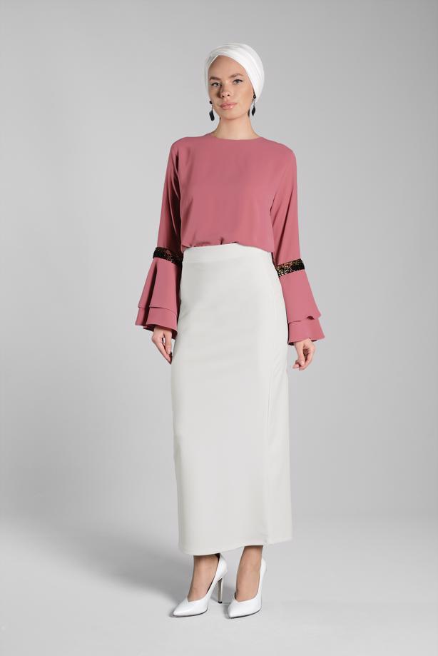 Hijab clothing  High Waist Classic Pencil Skirt T 3912  - TRENDTESETTÜR