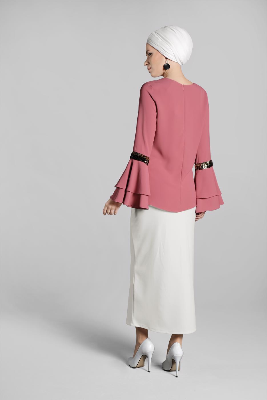 Hijab clothing CREAM High Waist Classic Pencil Skirt T 3912 