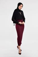 Hijab clothing CLARET RED High Waist Classic Pencil Skirt T 3912 