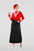 Tesettür giyim SİYAH CEPLİ DENİM ETEK 4812