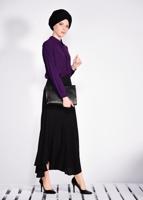 Tesettür giyim SİYAH ASİMETRİK KESİM ETEK 6189 