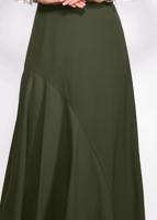 Tesettür giyim HAKİ ASİMETRİK KESİM ETEK 6189 