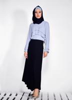 Tesettür giyim LACİVERT ASİMETRİK KESİM ETEK 6189 