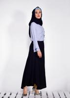 Tesettür giyim LACİVERT ASİMETRİK KESİM ETEK 6189 