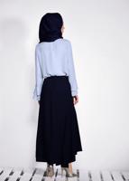 Tesettür giyim LACİVERT ASİMETRİK KESİM ETEK 6189 