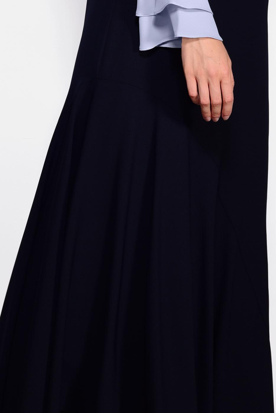 Tesettür giyim LACİVERT ASİMETRİK KESİM ETEK 6189 