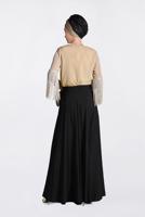 Tesettür giyim SİYAH ÇİÇEK DETAYLI ETEK 6196