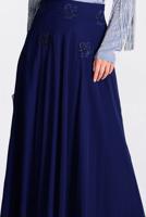 Tesettür giyim LACİVERT ÇİÇEK DETAYLI ETEK 6196