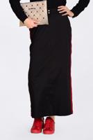 Tesettür giyim SİYAH YANLARI ŞERİTLİ ETEK 6200