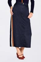 Tesettür giyim LACİVERT YANLARI ŞERİTLİ ETEK 6200