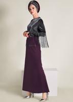 Tesettür giyim MÜRDÜM TAŞ DETAYLI BALIK ETEK 6204 