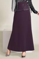 Tesettür giyim MÜRDÜM TAŞ DETAYLI BALIK ETEK 6204 