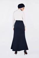 Tesettür giyim LACİVERT TAŞ DETAYLI BALIK ETEK 6204 