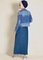 Tesettür giyim LACİVERT BELİ BAĞCIKLI CEPLİ ETEK 6214 