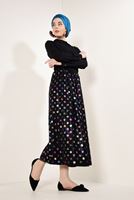 Vêtements hijab NOIR T 7315 Puantiye Desenli Jakar  Etek-Zamane