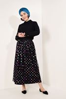 Vêtements hijab NOIR T 7315 Puantiye Desenli Jakar  Etek-Zamane