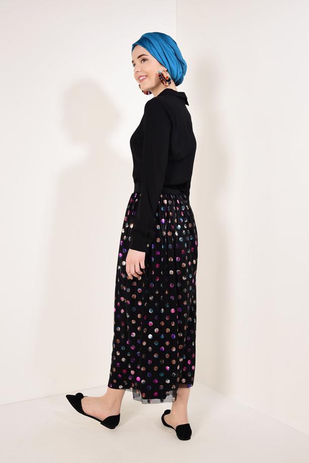 Vêtements hijab  T 7315 Puantiye Desenli Jakar  Etek-Zamane - TRENDTESETTÜR