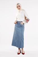 Vêtements hijab BLEU Jupe T 8022 
