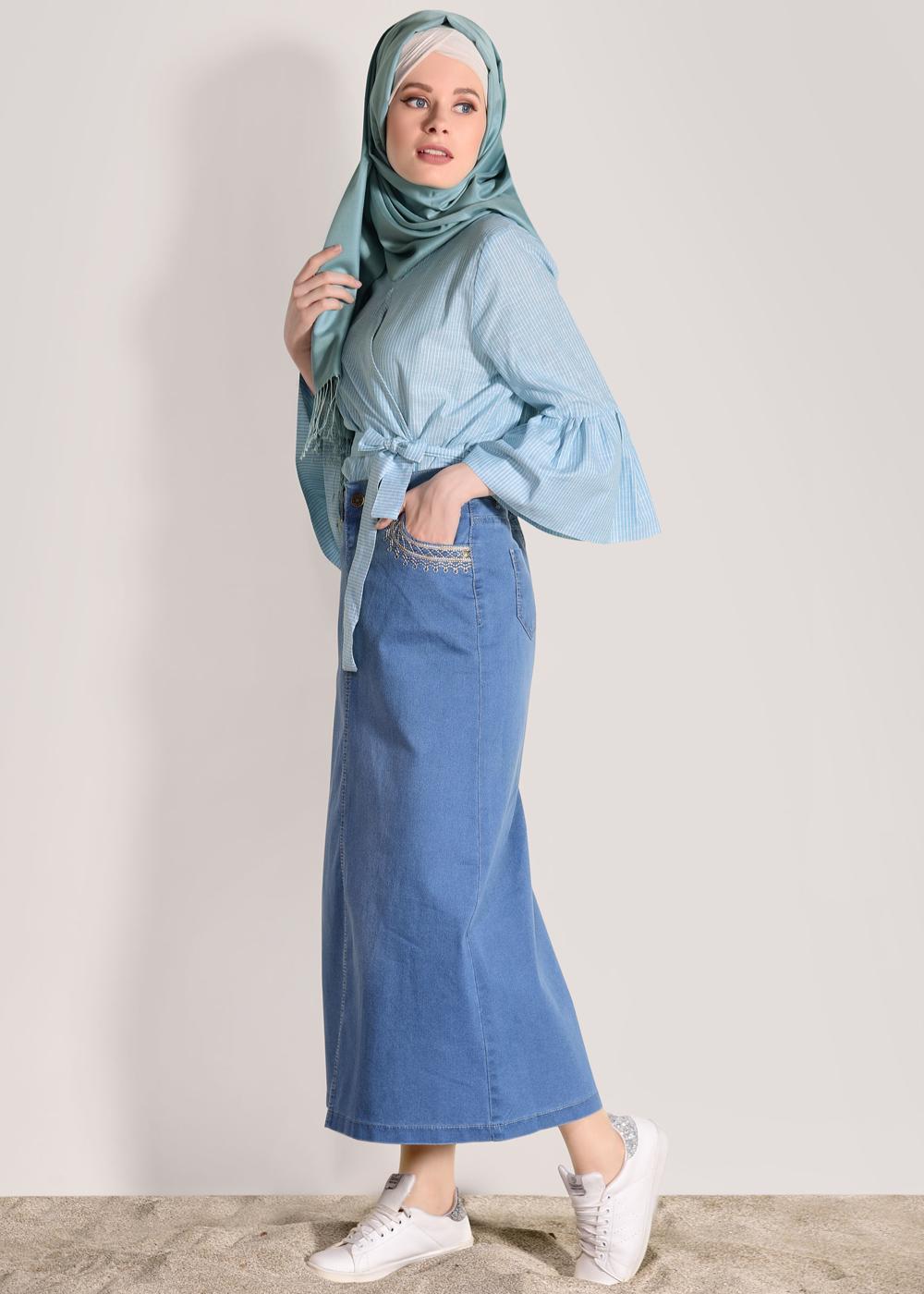 Vêtements hijab BLEU MARINE Jupe T 8022 